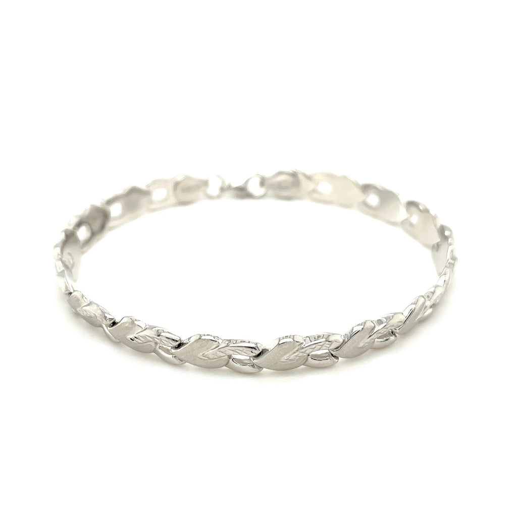 Heart Shape Textured in 14KT White Gold