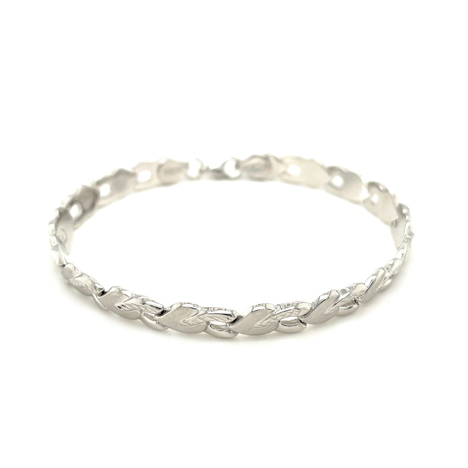 Heart Shape Textured in 14KT White Gold