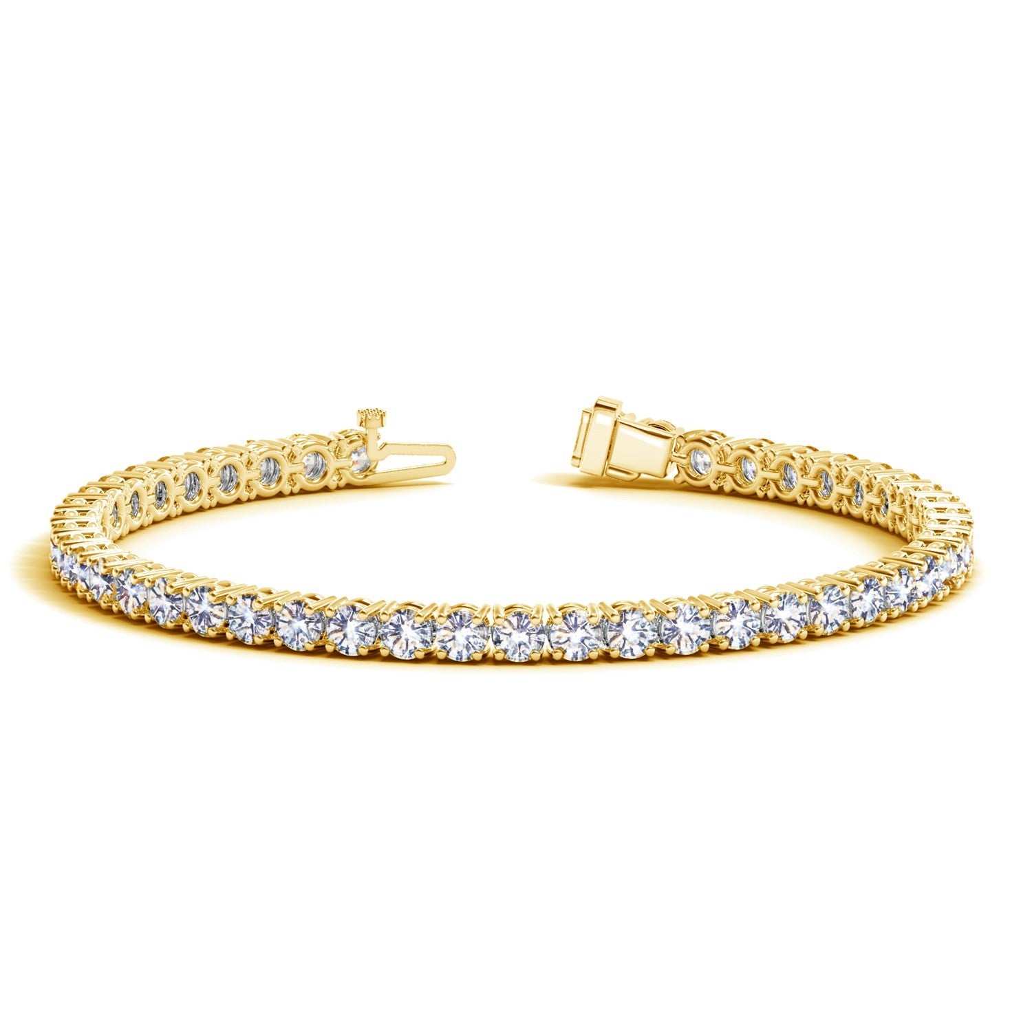 10 CTW Lab-Grown Diamond Tennis Bracelet — 14KT Yellow Gold