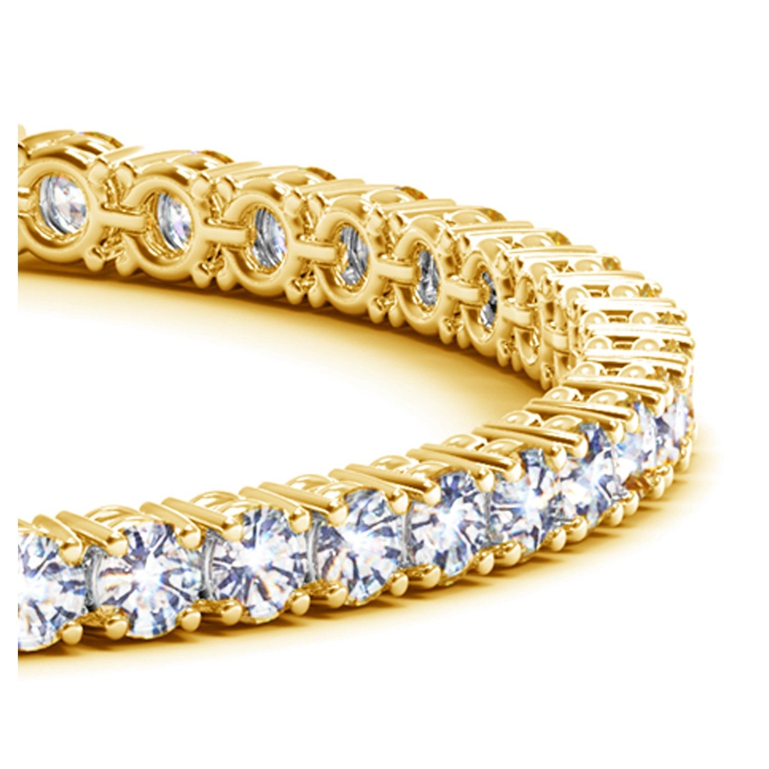 10 CTW Lab-Grown Diamond Tennis Bracelet — 14KT Yellow Gold