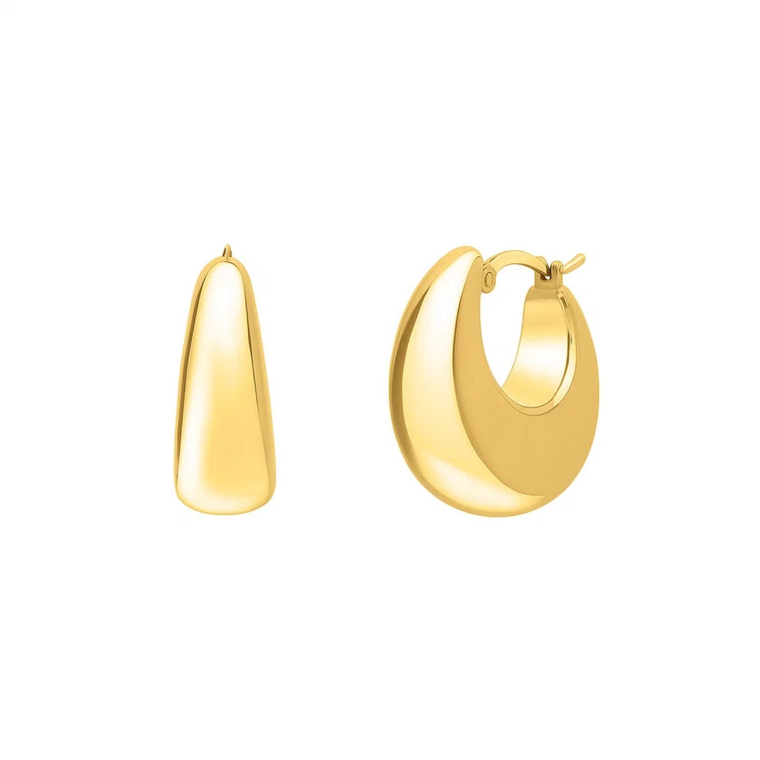 Large Tapered Hoop in 14K Yellow Gold