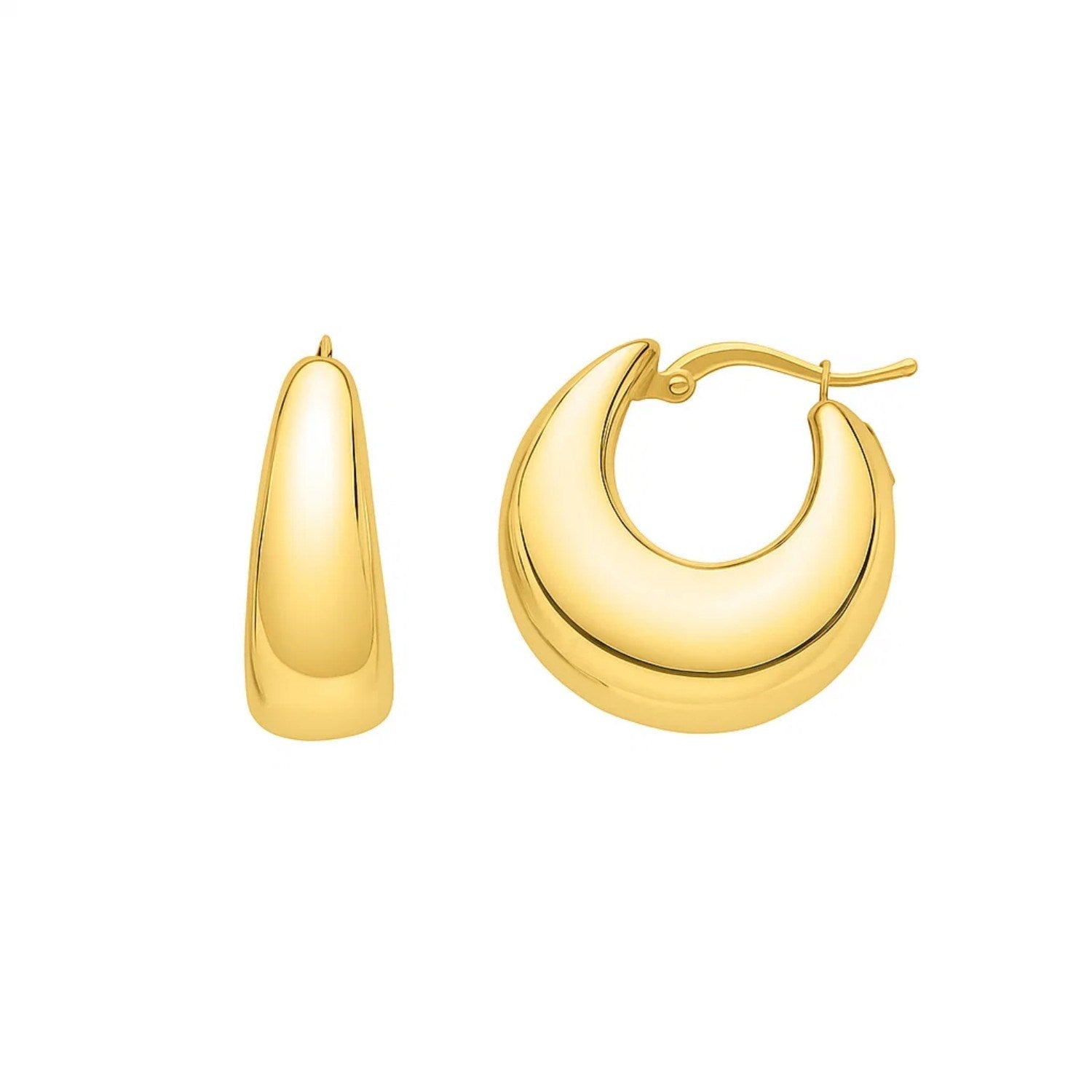 Large Tapered Hoop in 14K Yellow Gold