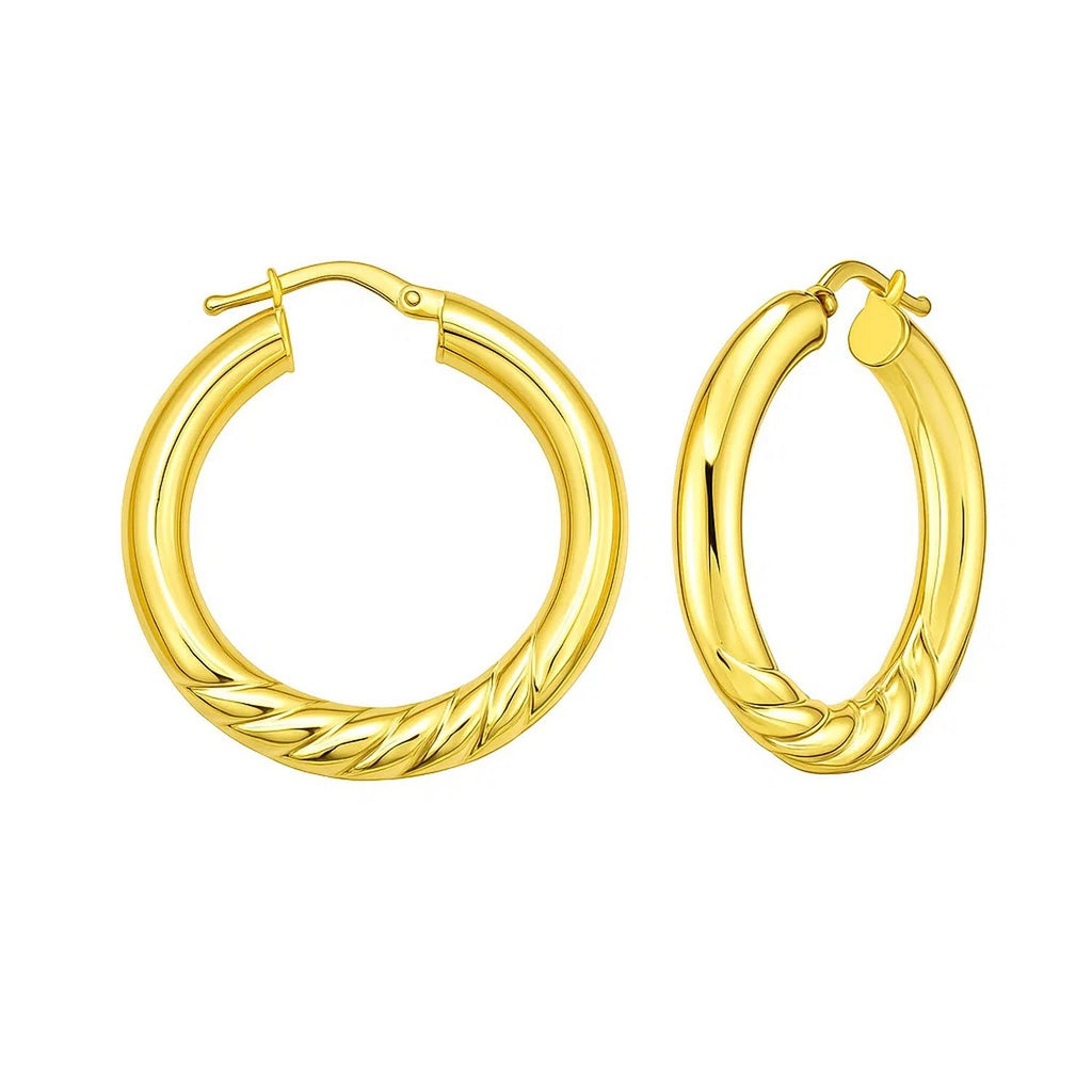 Twisted Large Hoop in 14K Yellow Gold