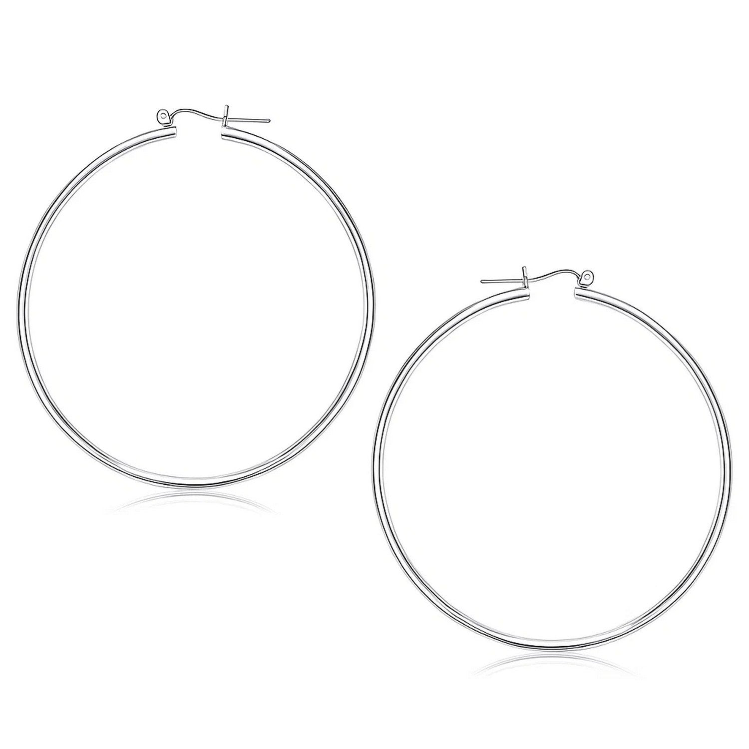Polished Hoop in 14K White Gold