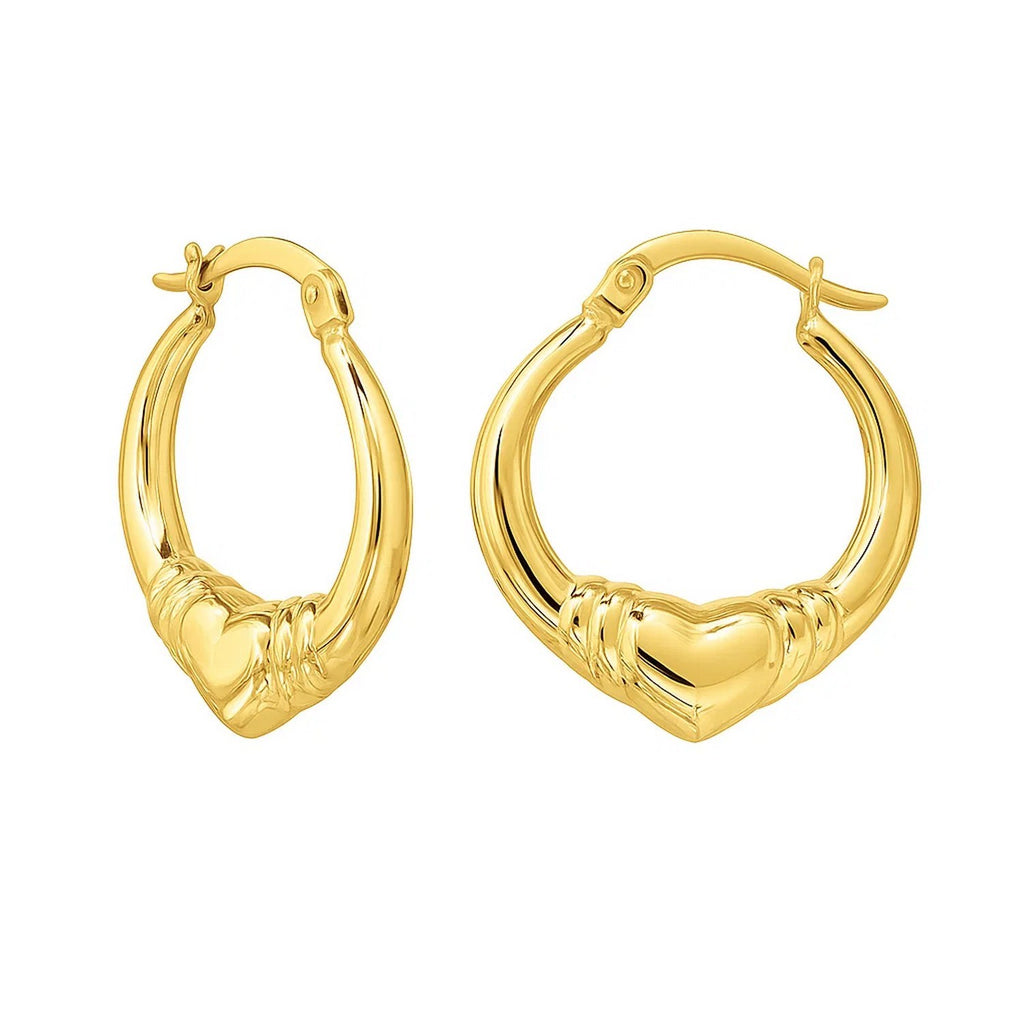 Large Heart Hoop in 14K Yellow Gold