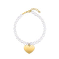 Pearl Heart Charm in 14KT Yellow Gold