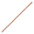 Polished Woven Rope with Diamond Accents in 14KT Rose Gold