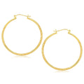Fancy Diamond Cut Extra Large Hoop in 14K Yellow Gold