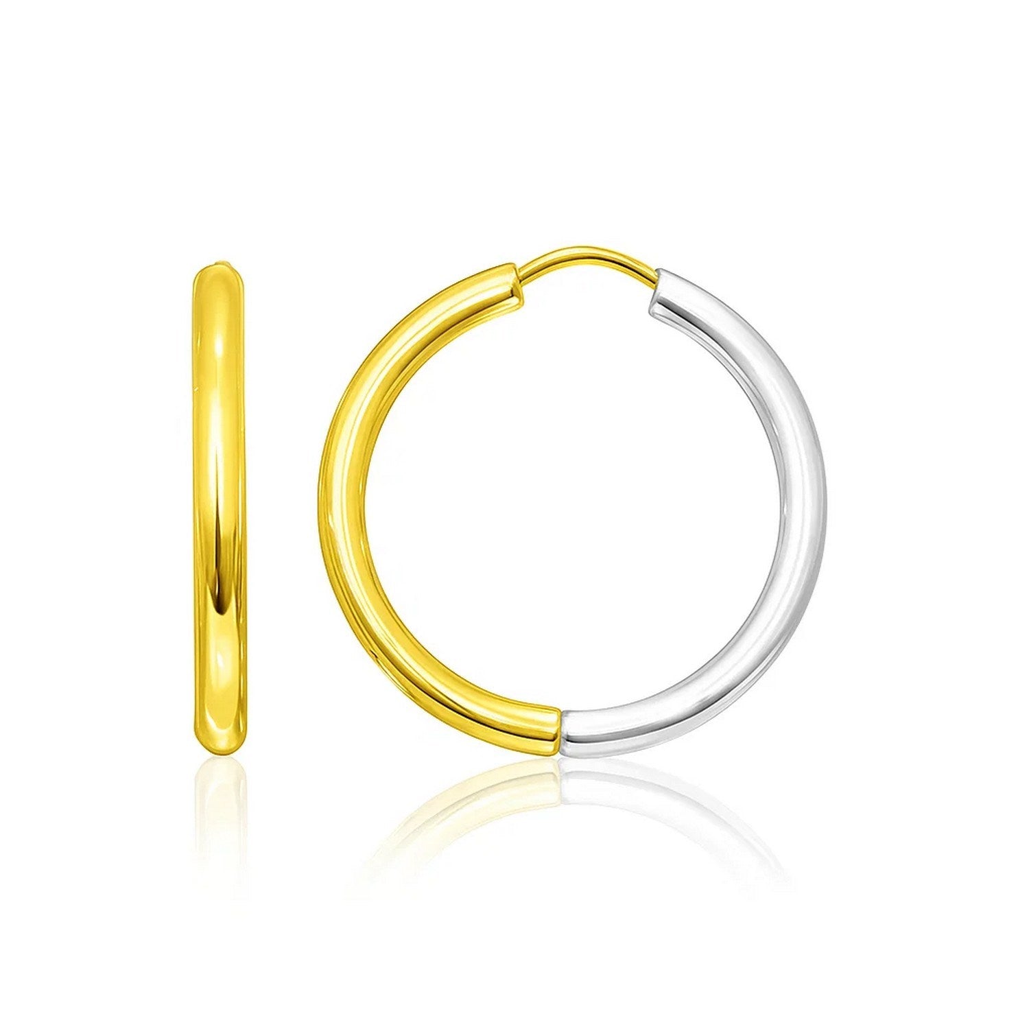 Hoop in a Hinged Style in 14K Two-Tone Gold