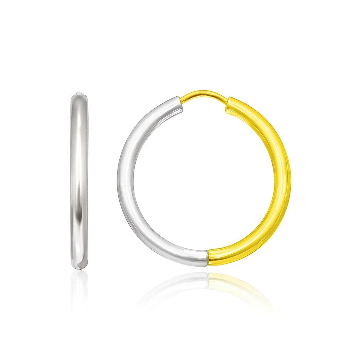 Hoop in a Hinged Style in 14K Two-Tone Gold