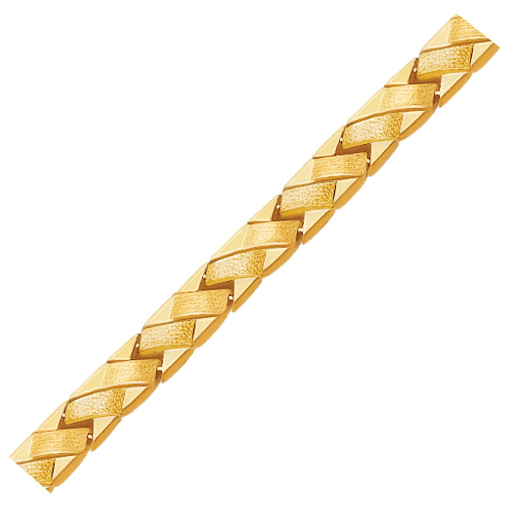 Fancy Basket Weave Line in 14KT Yellow Gold