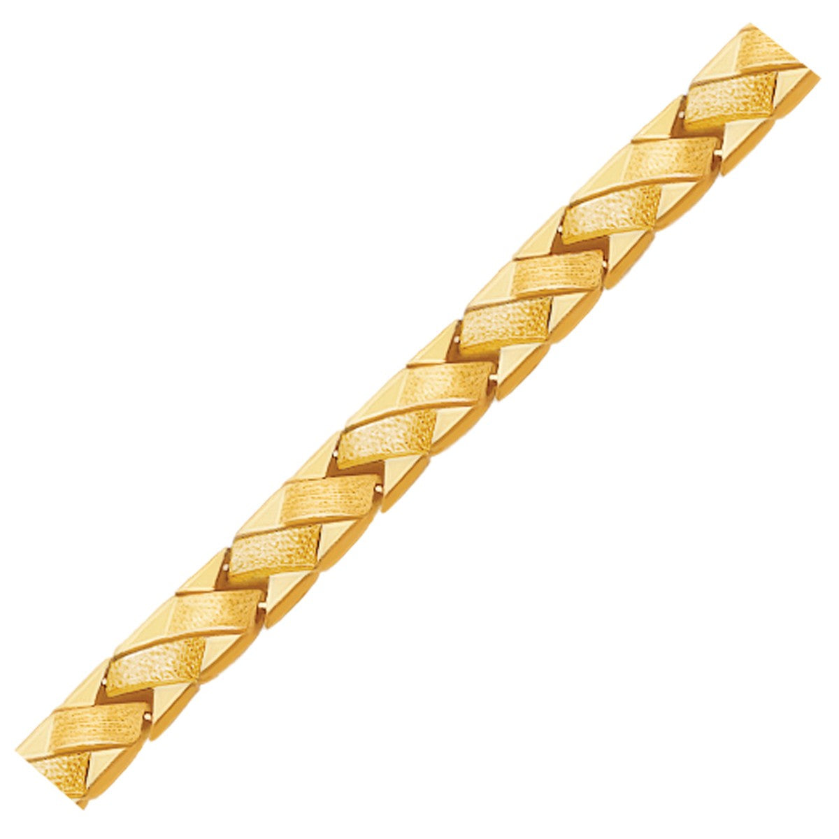 Fancy Basket Weave Line in 14KT Yellow Gold