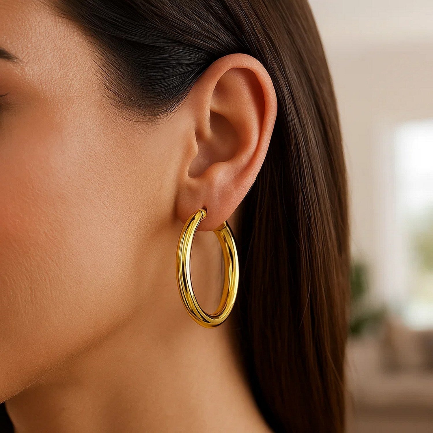 Polished Hoop in 14K Yellow Gold