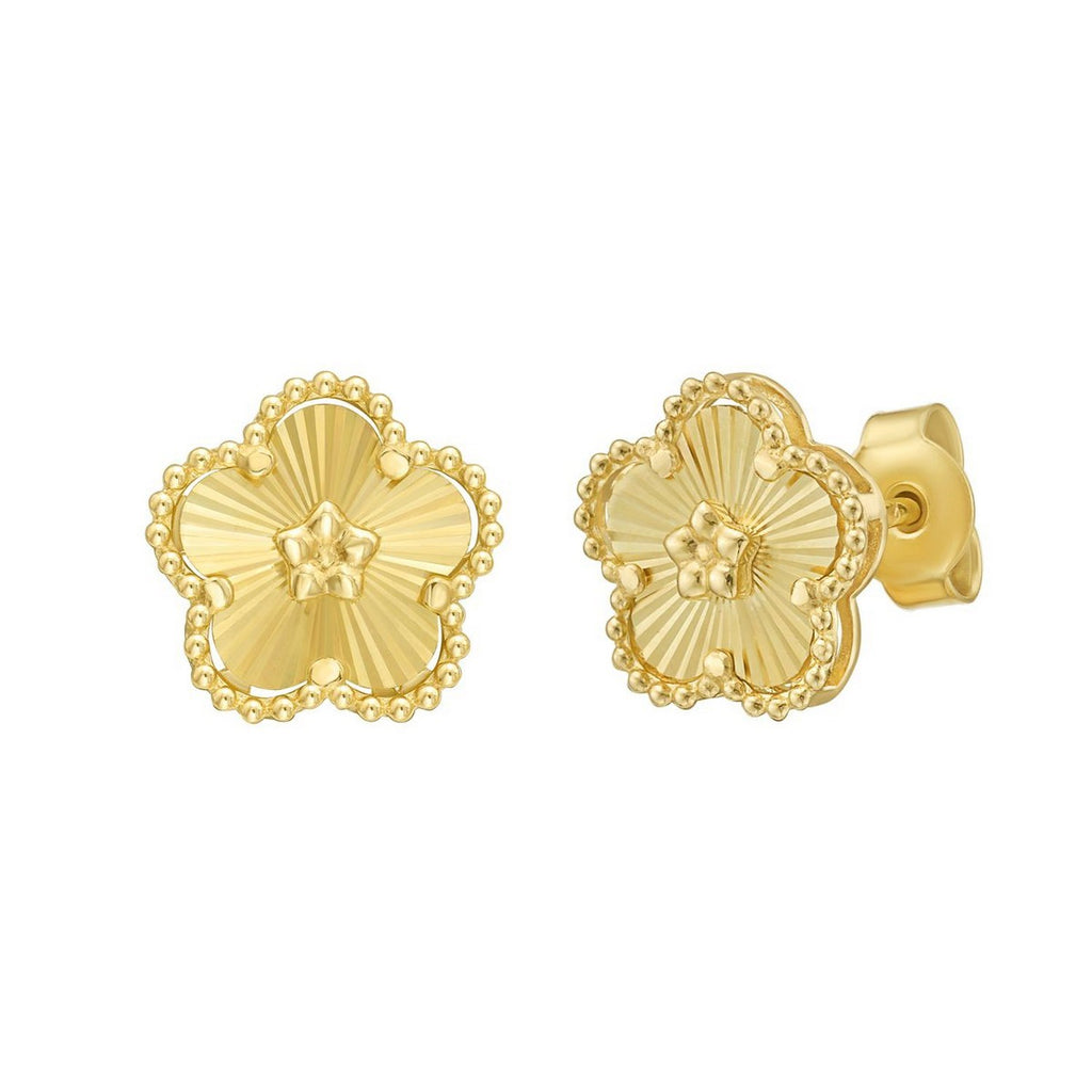 Textured Daisy in 14K Yellow Gold
