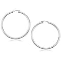Polished Hoop in 14K White Gold