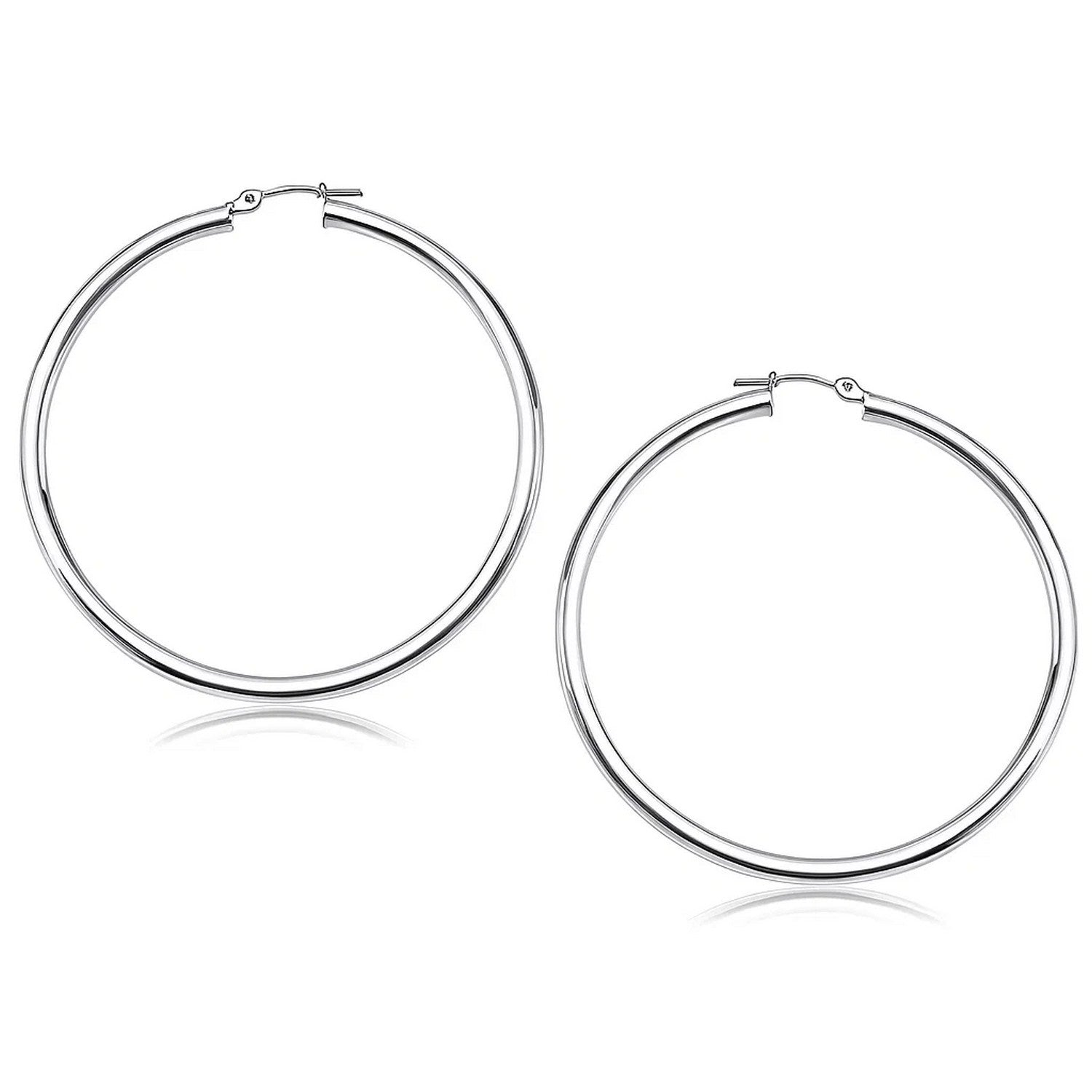 Polished Hoop in 14K White Gold