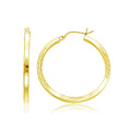 Diamond Cut Hoop in 14K Yellow Gold