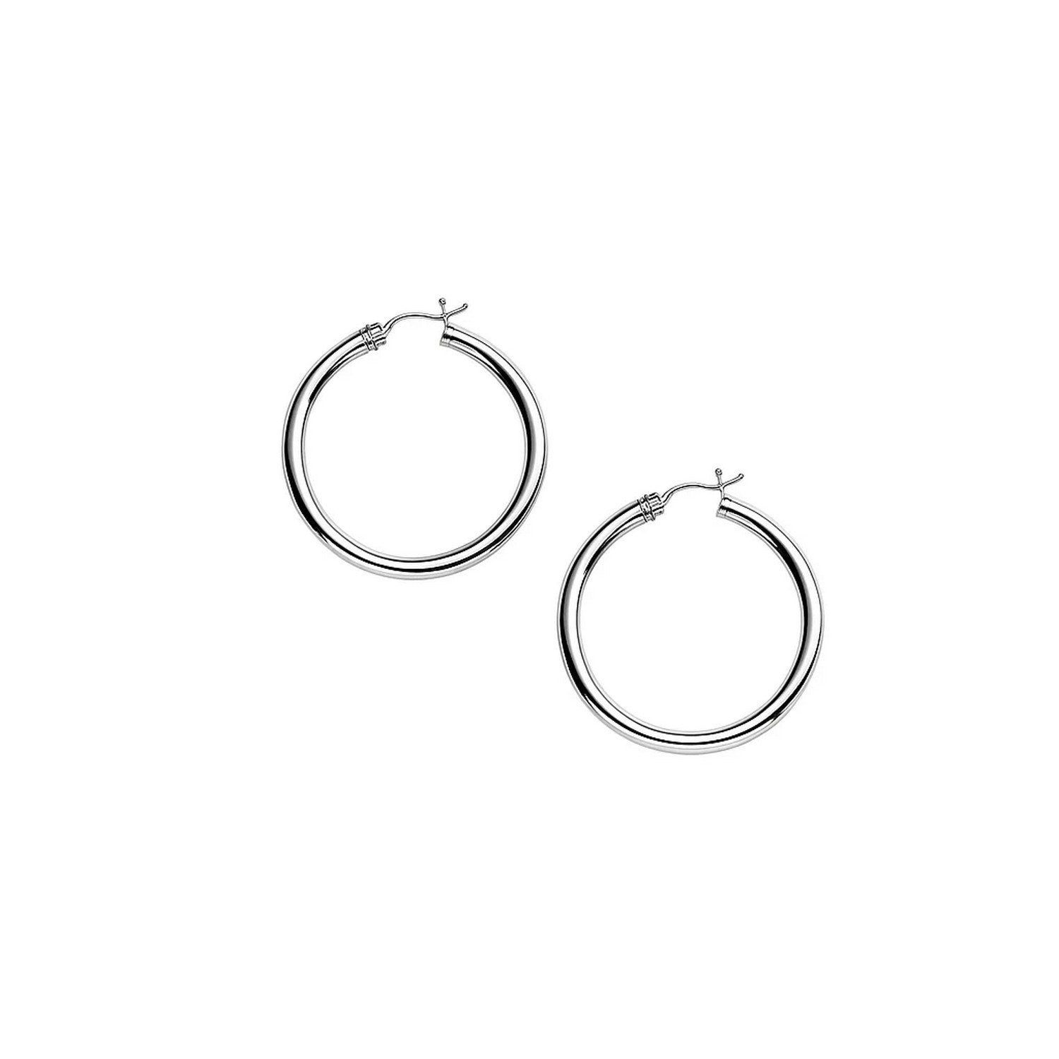 Polished Hoop in 14K White Gold