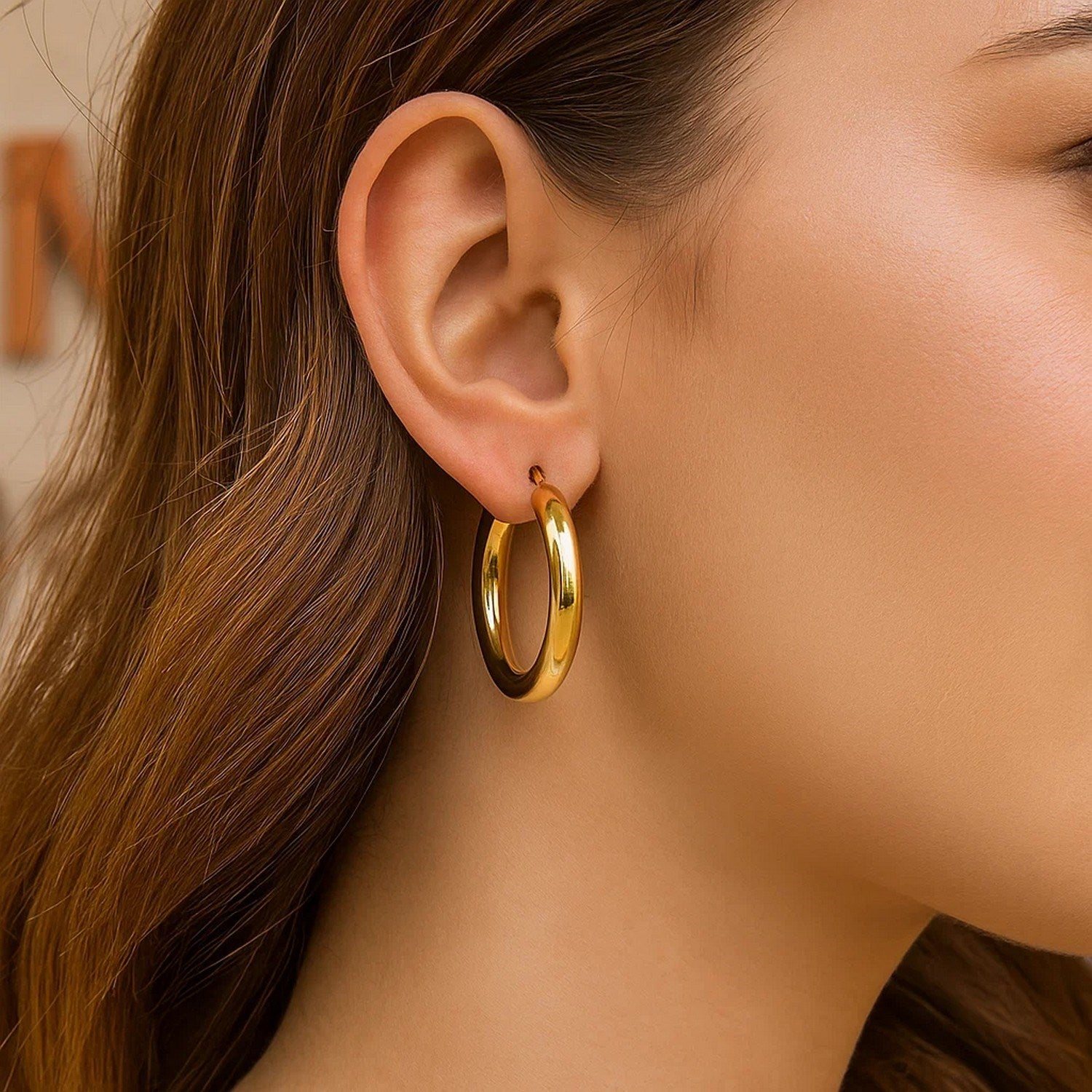 Polished Hoop in 14K Yellow Gold