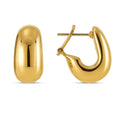 Fancy Omega Hoops in 14K Yellow Gold