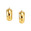 Wide Small Hoop with Snap Lock in 14K Yellow Gold