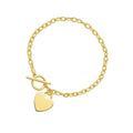 Toggle with Heart Charm in 14KT Yellow Gold