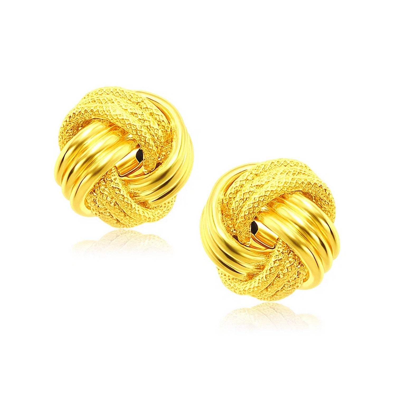 Interweaved Love Knot Stud in 14K Yellow Gold