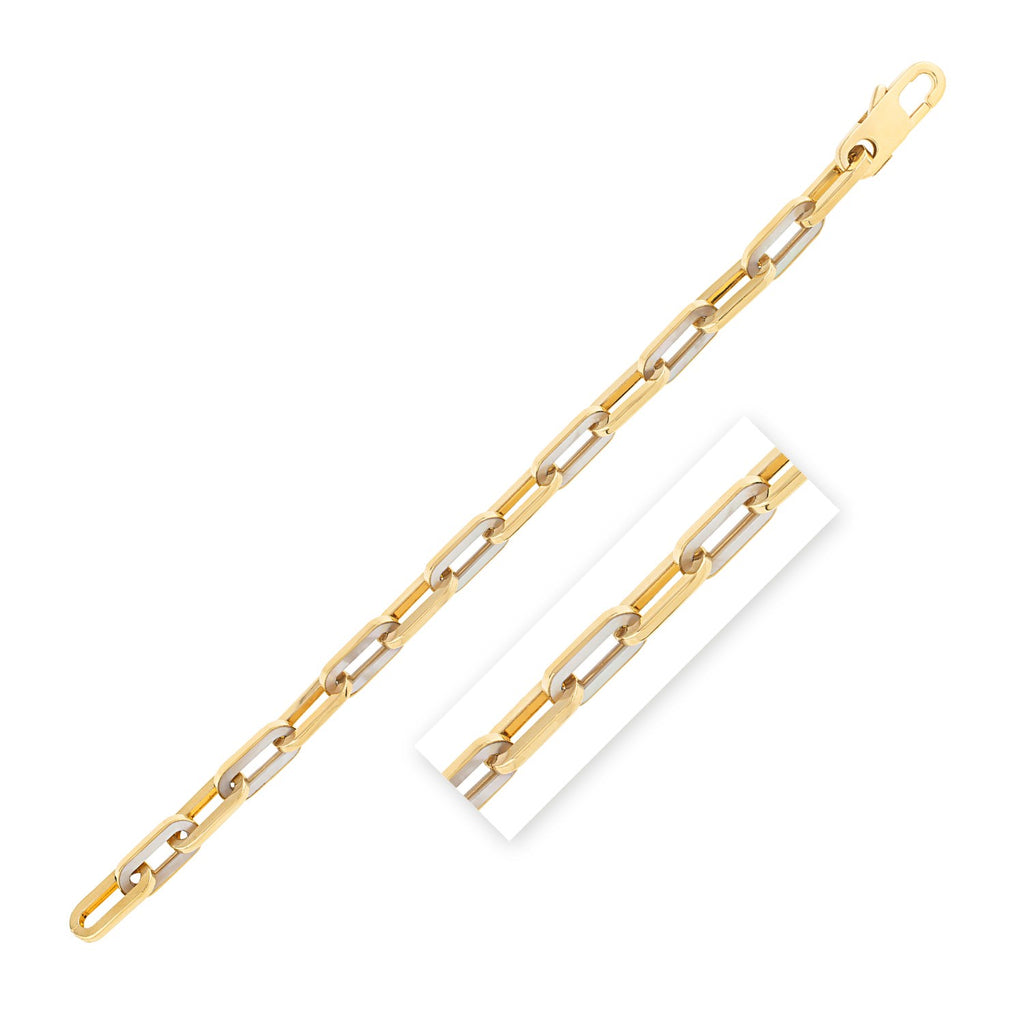 MOP Paperclip Gem Link in 14KT Yellow Gold