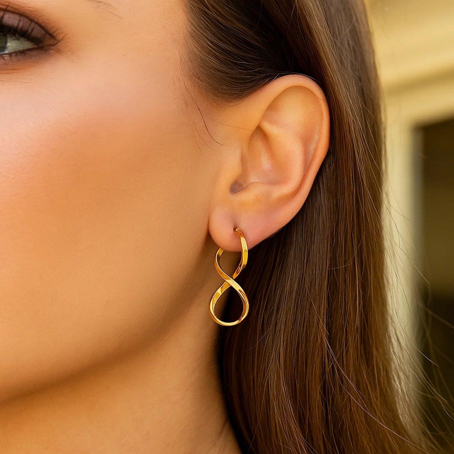 Polished Infinity Shape Drop in 14K Yellow Gold