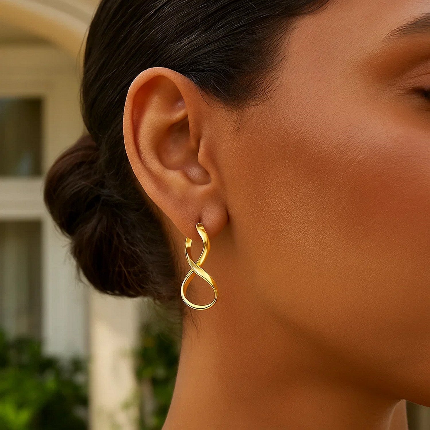 Polished Infinity Shape Drop in 14K Yellow Gold