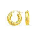 Fancy Twist Hoop in 14K Yellow Gold
