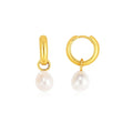 Small Hoop with Pearls in 14K Yellow Gold