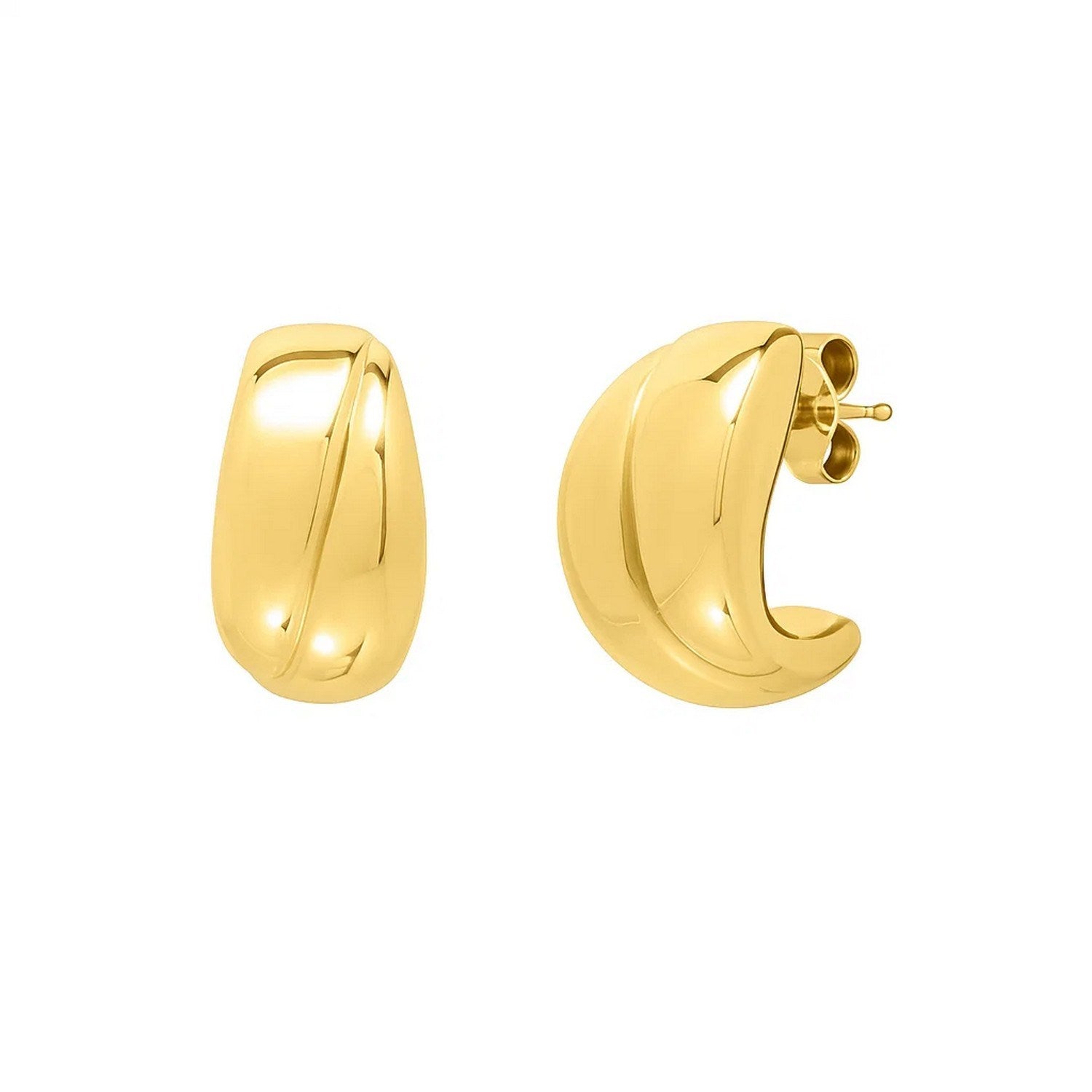 Puffed Up Split Hoop in 14K Yellow Gold