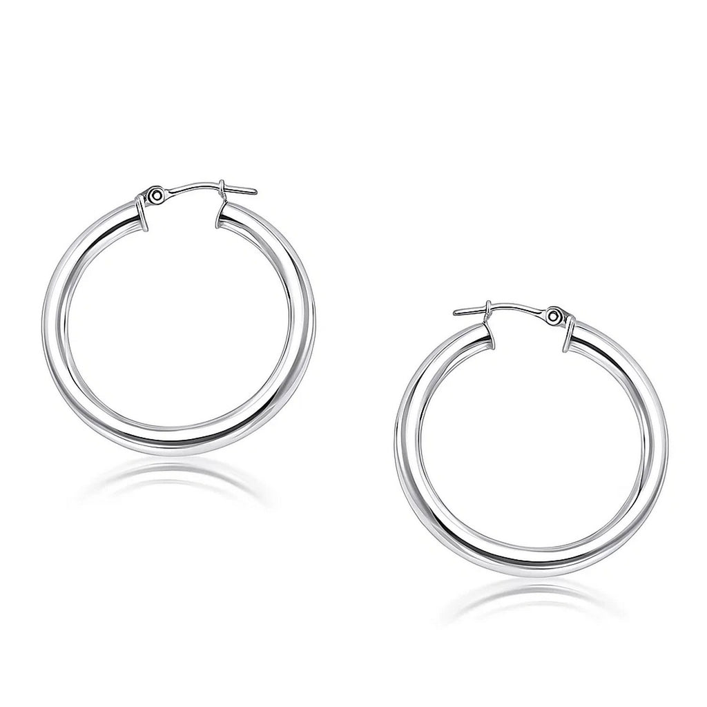 Polished Hoop in 14K White Gold