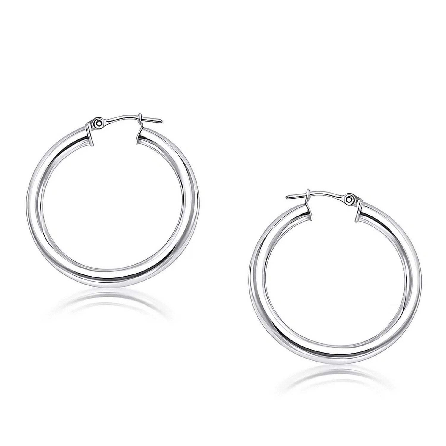 Polished Hoop in 14K White Gold