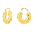 Round Ribbed Hoop in 14K Yellow Gold