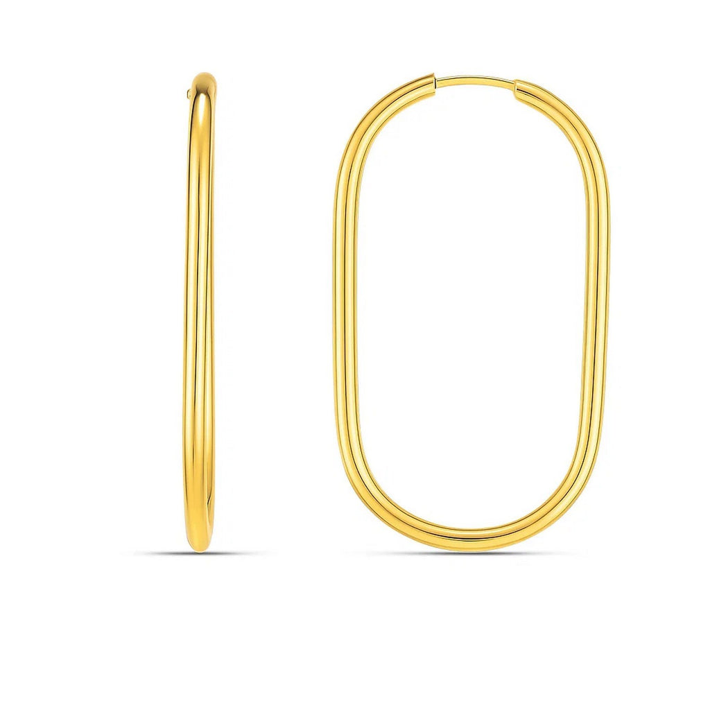 Endless Large Paperclip Hoop in 14K Yellow Gold