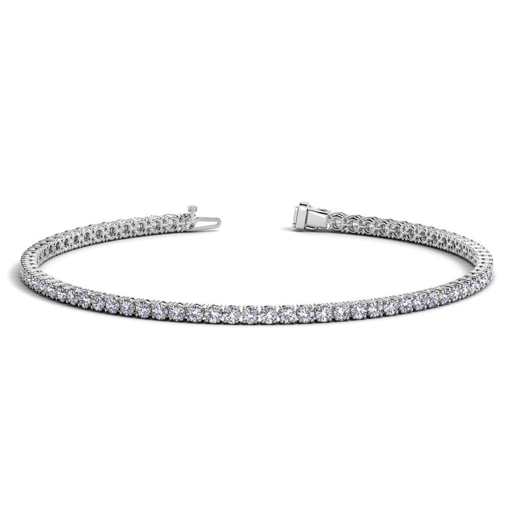 2 CTW Lab-Grown Diamond Tennis Bracelet — 14KT White Gold