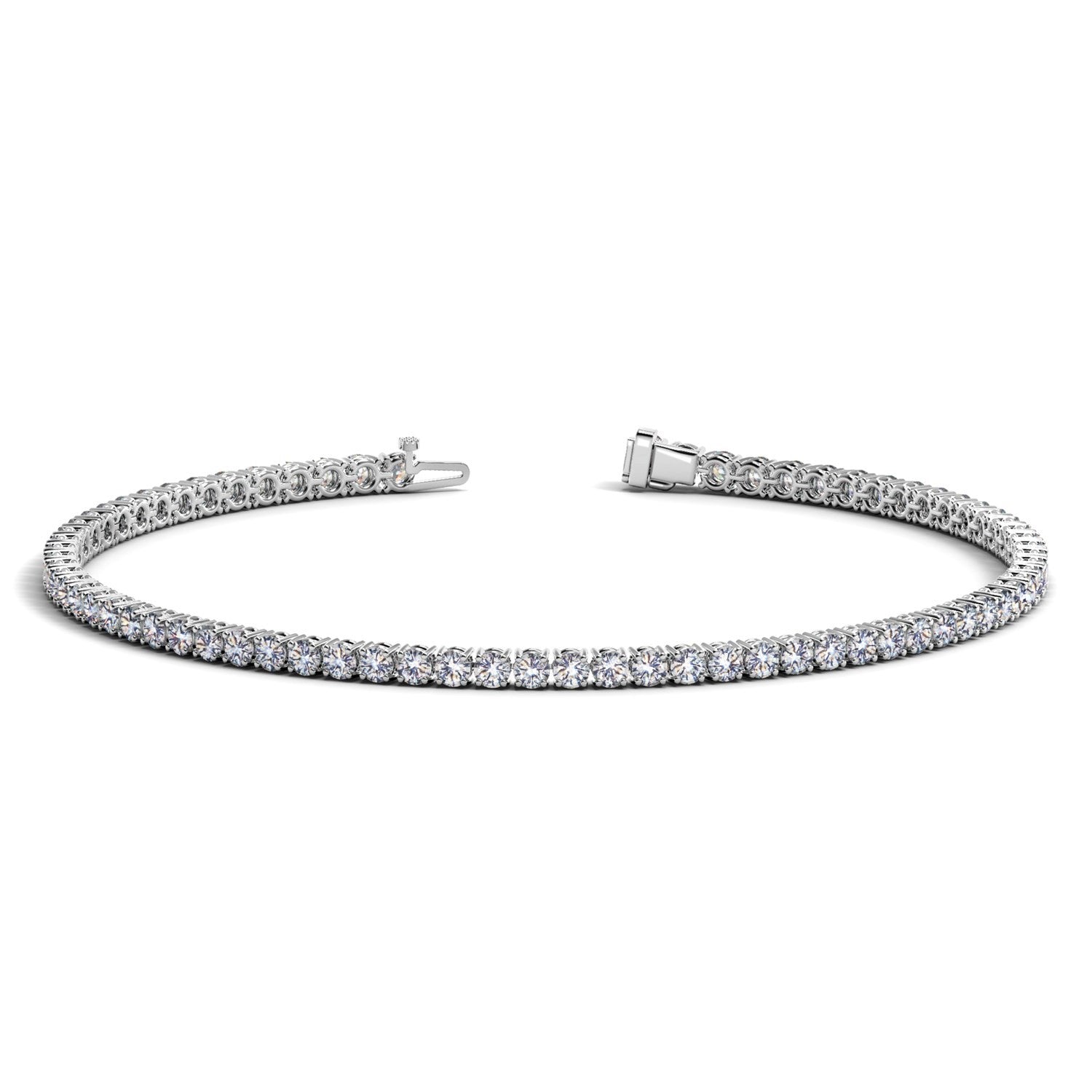 2 CTW Lab-Grown Diamond Tennis Bracelet — 14KT White Gold