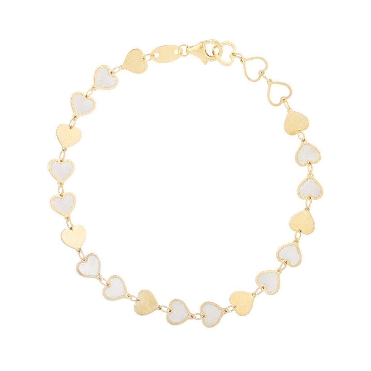 MOP Heart Mirror Gem in 14KT Yellow Gold
