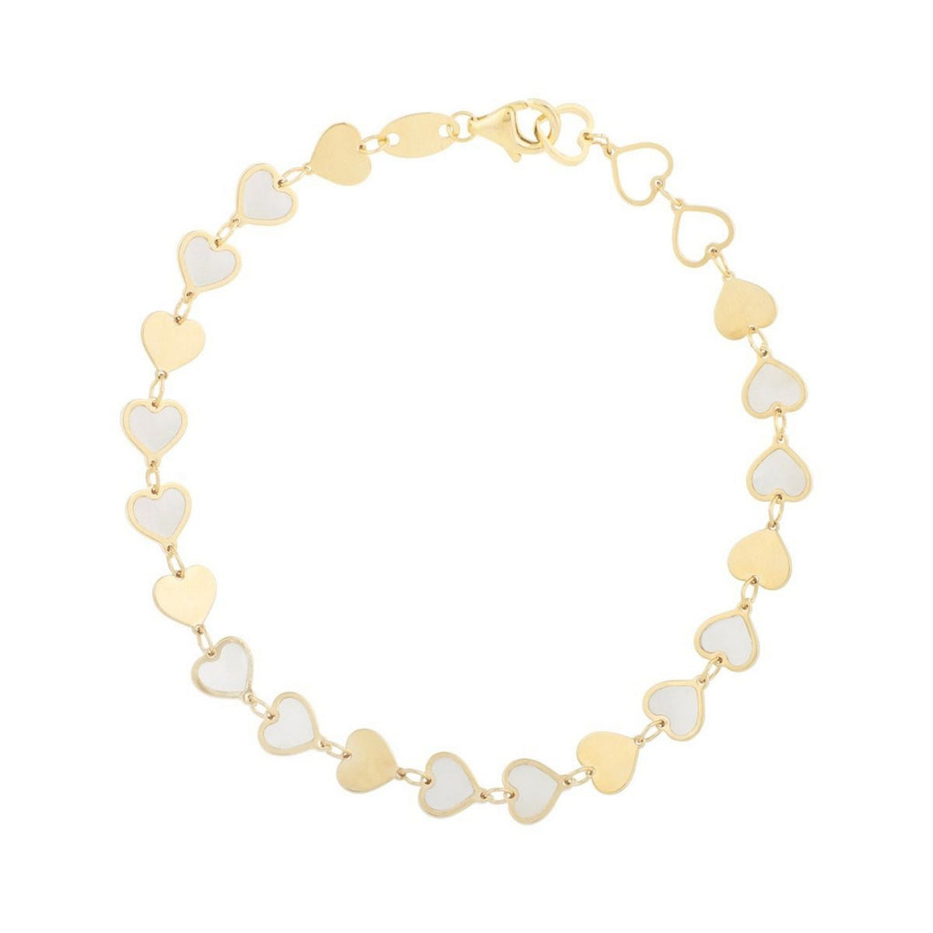 MOP Heart Mirror Gem in 14KT Yellow Gold
