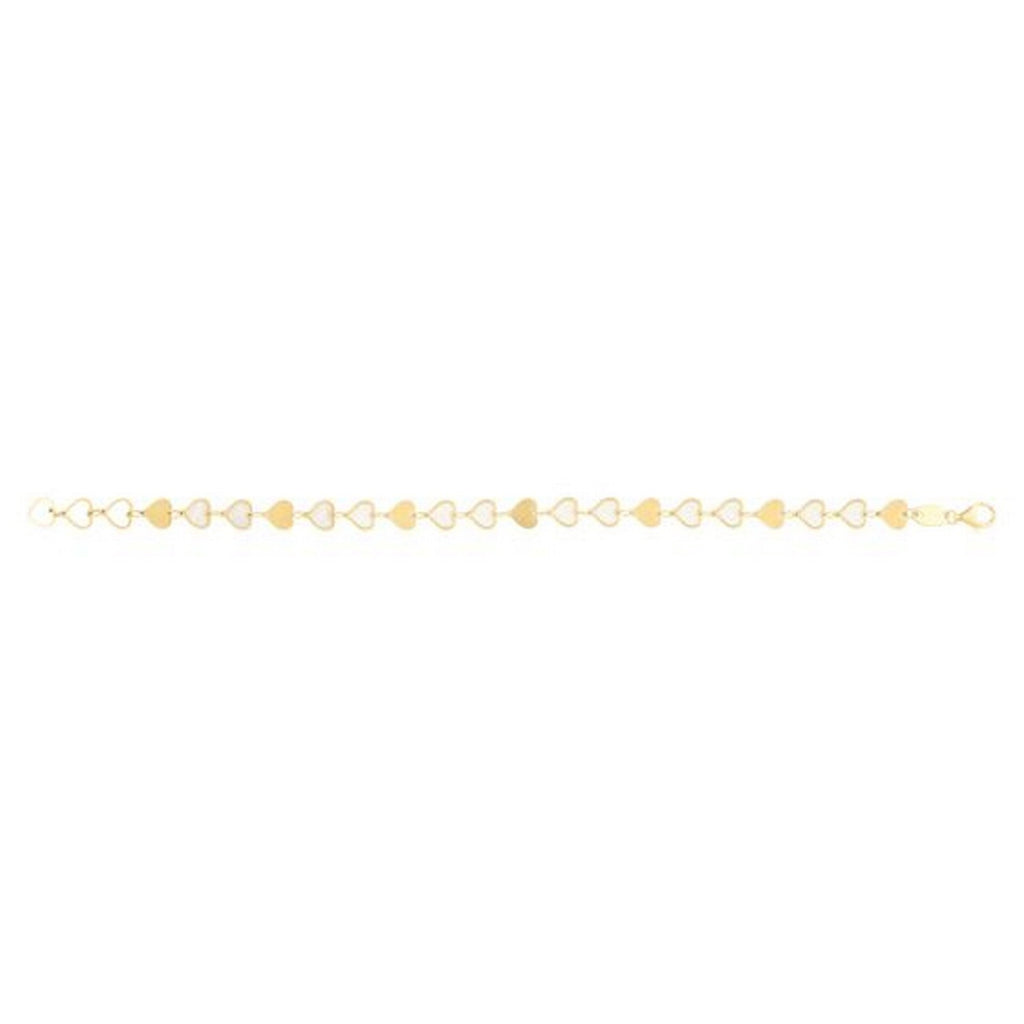 MOP Heart Mirror Gem in 14KT Yellow Gold