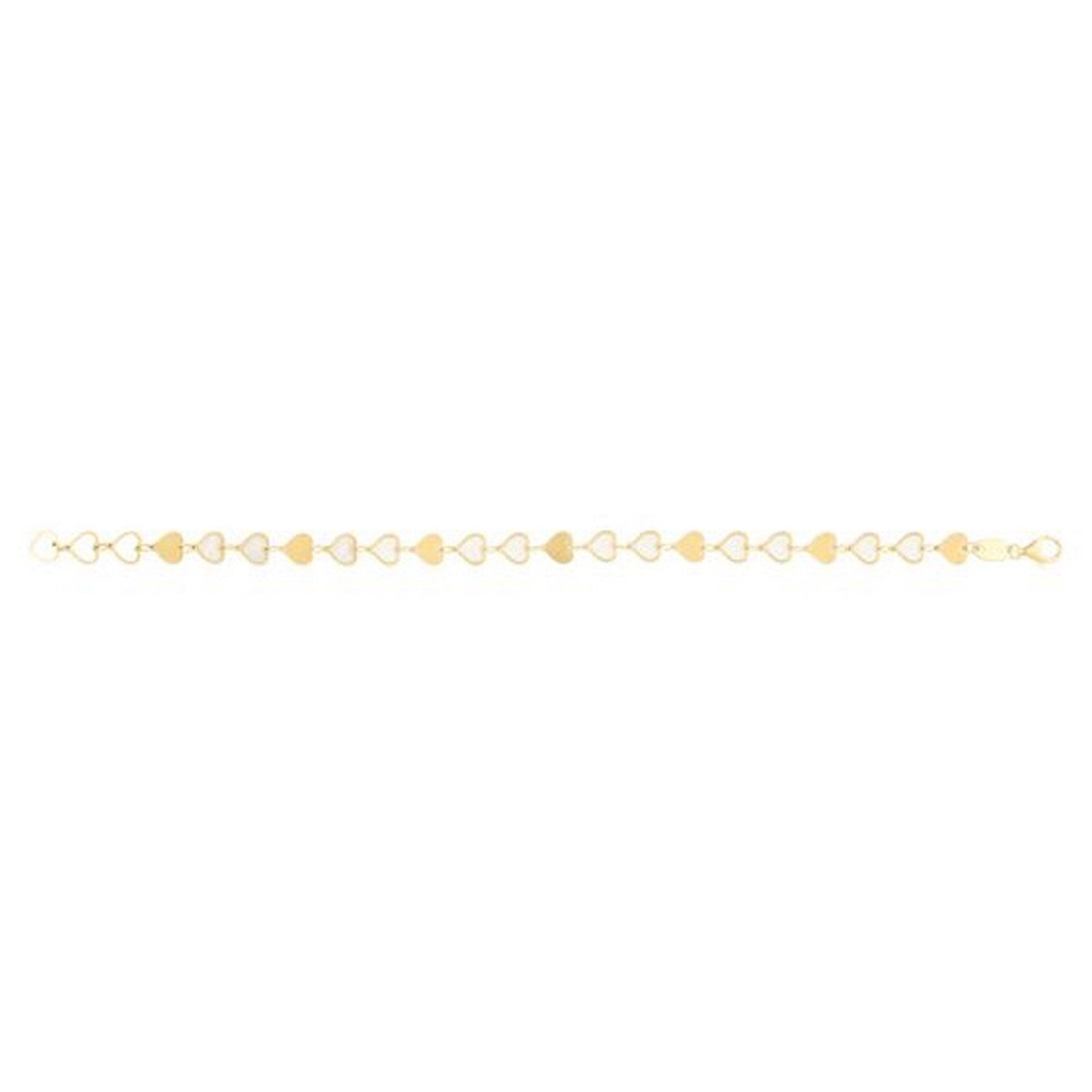 MOP Heart Mirror Gem in 14KT Yellow Gold