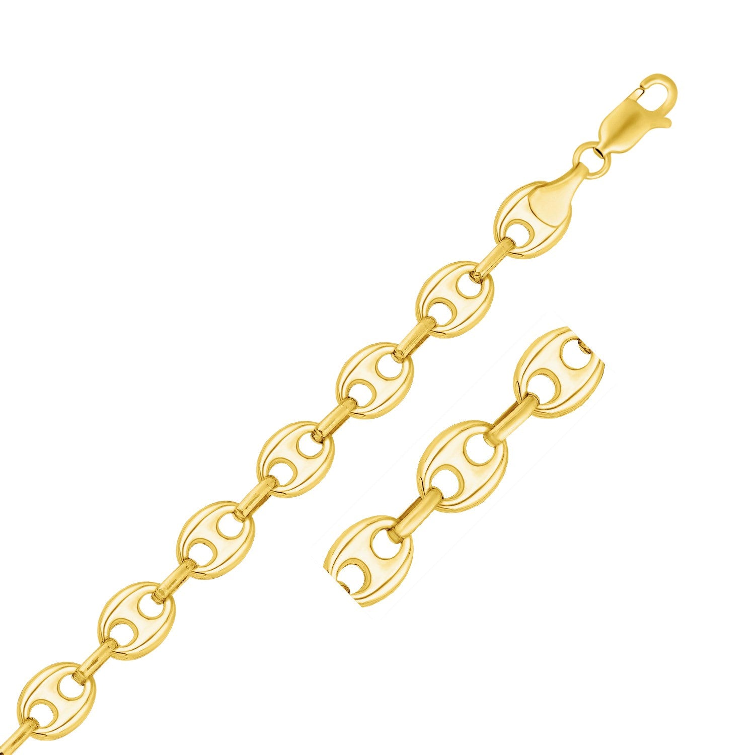 Puffed Mariner Link in 14KT Yellow Gold