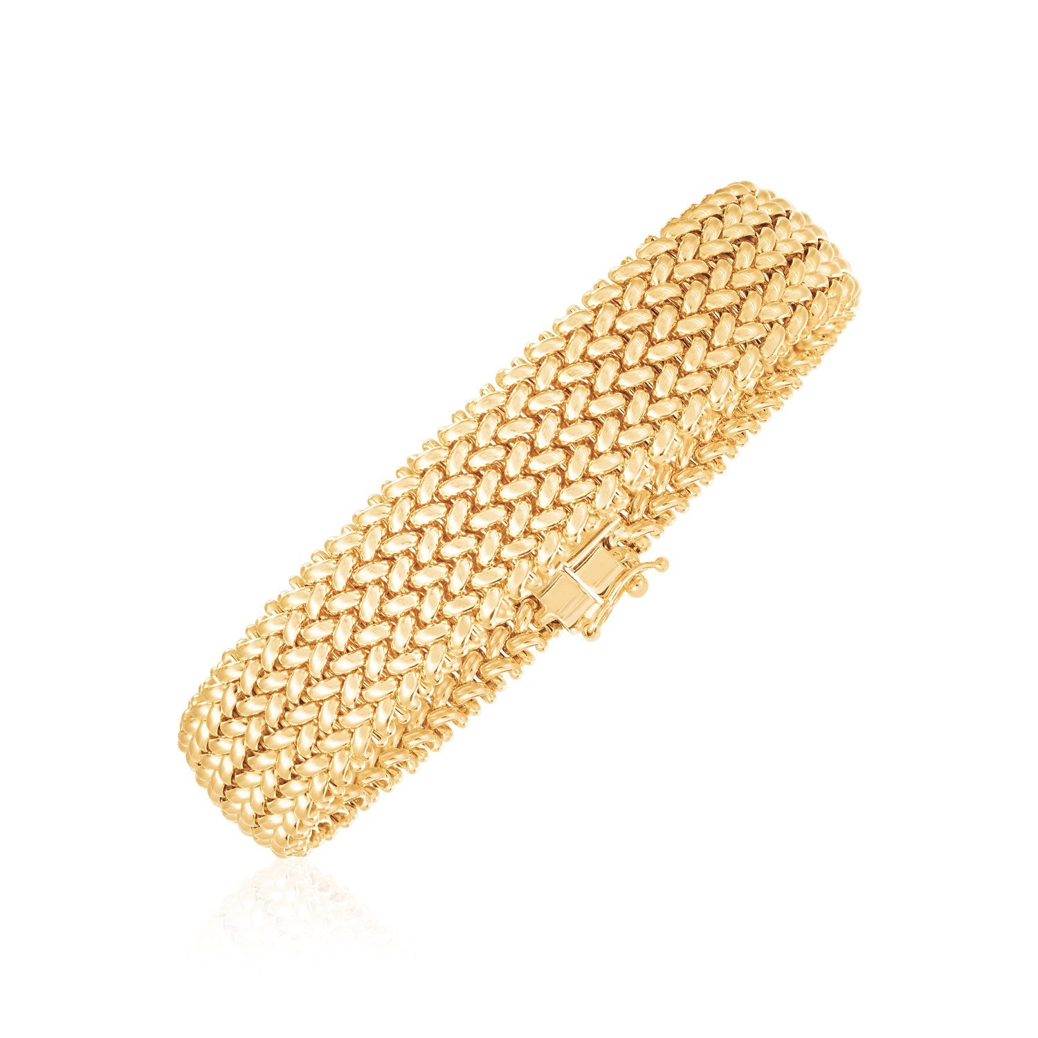 High Polish Thick Braided in 14KT Yellow Gold