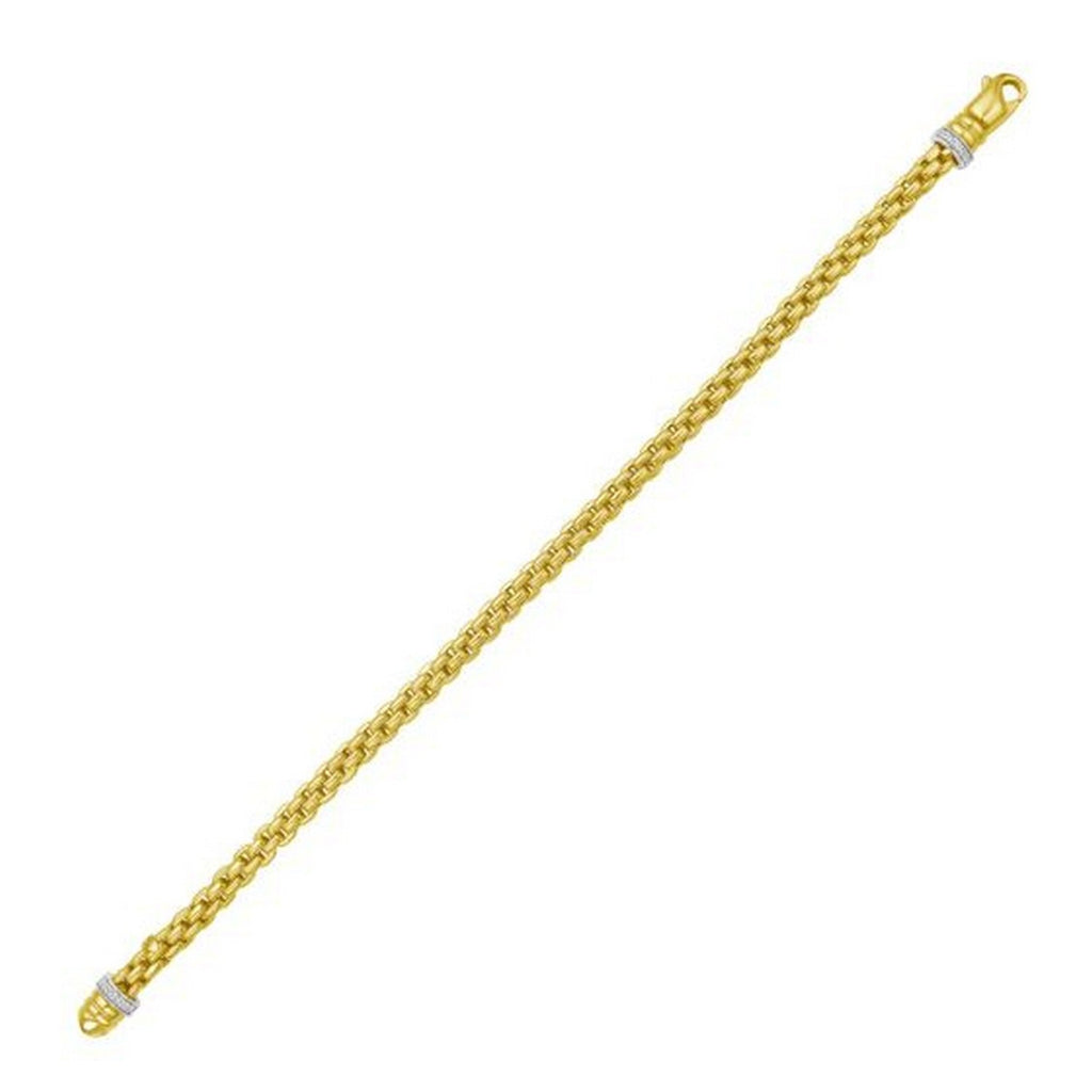 Venetian Link Diamond Accented Clasp in 14KT Yellow Gold