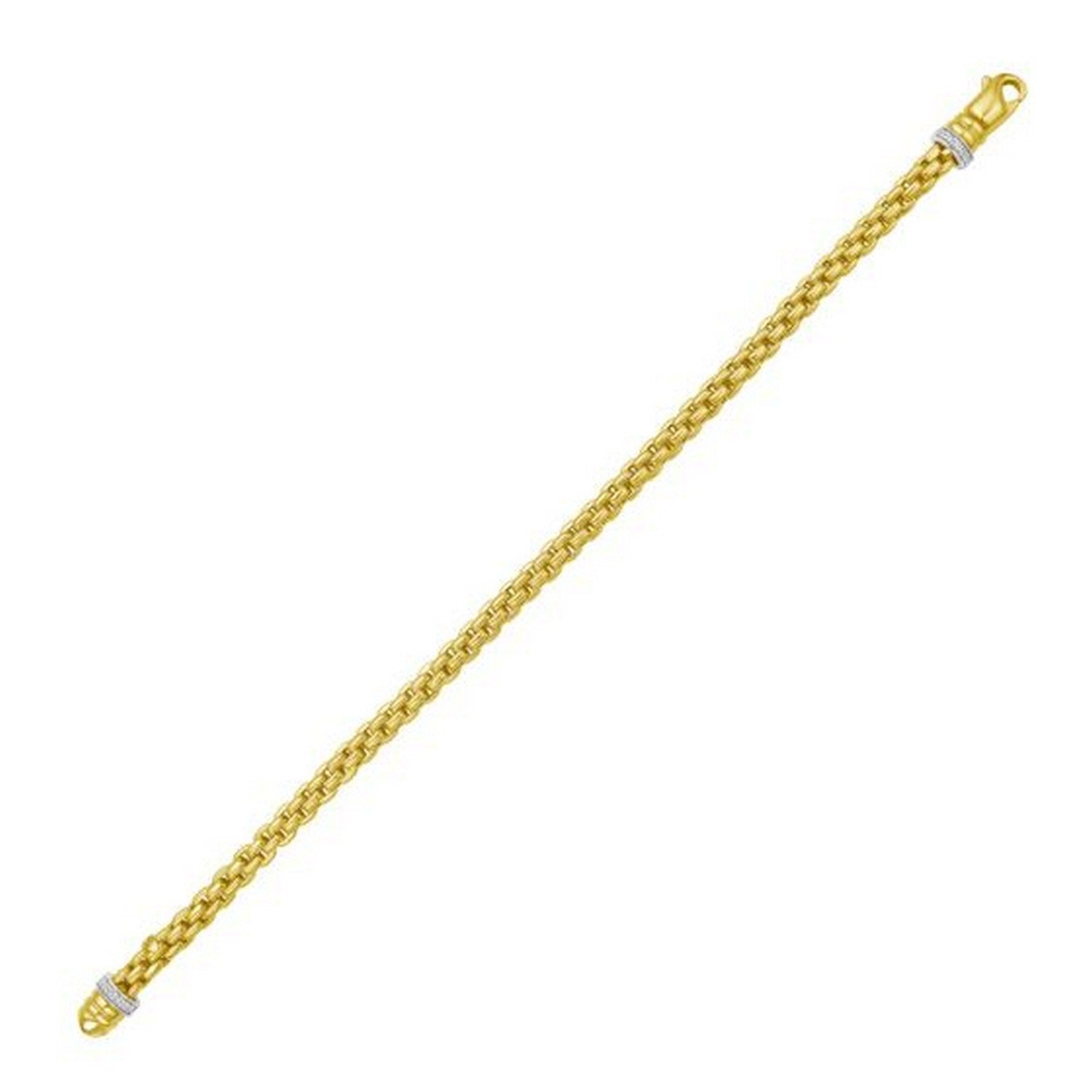 Venetian Link Diamond Accented Clasp in 14KT Yellow Gold