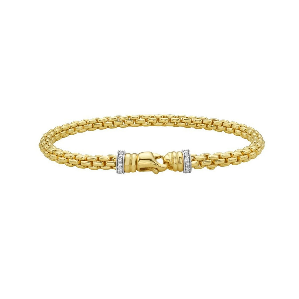Venetian Link Diamond Accented Clasp in 14KT Yellow Gold