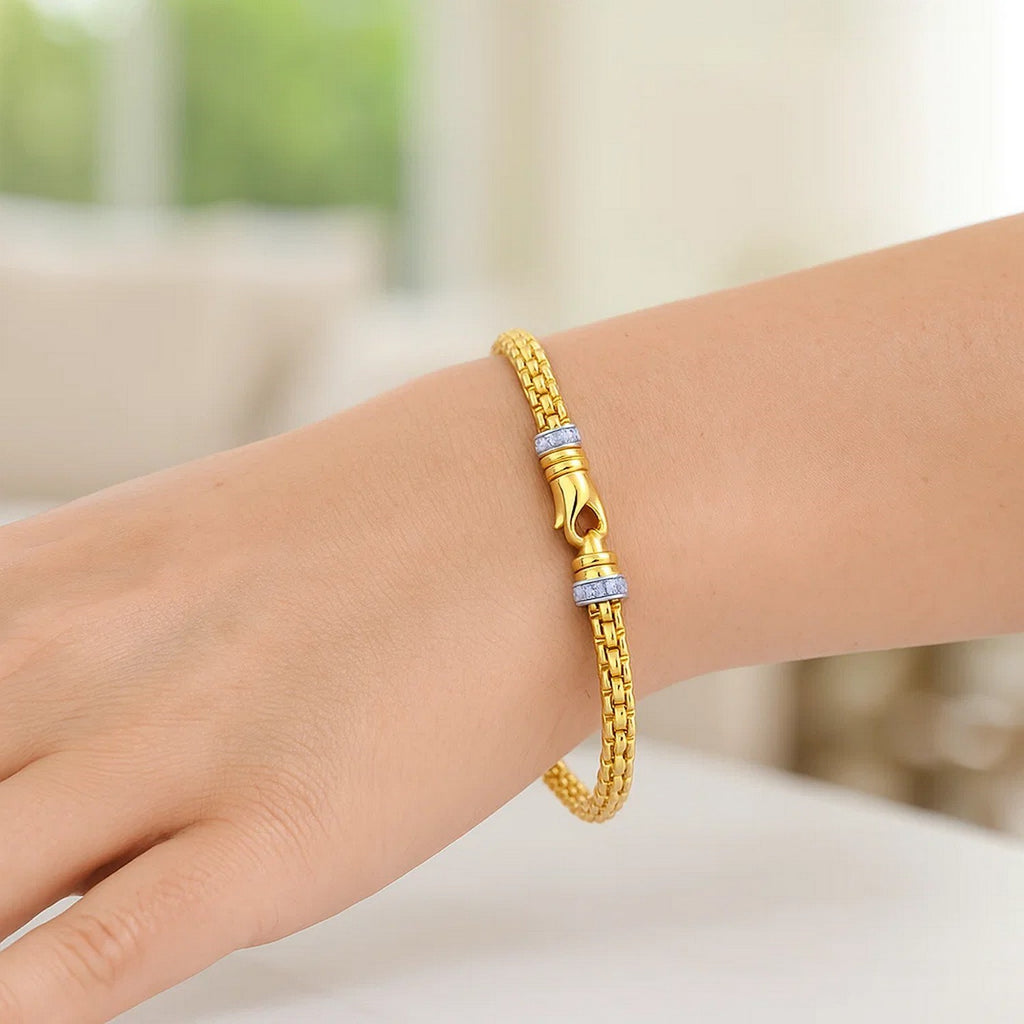 Venetian Link Diamond Accented Clasp in 14KT Yellow Gold