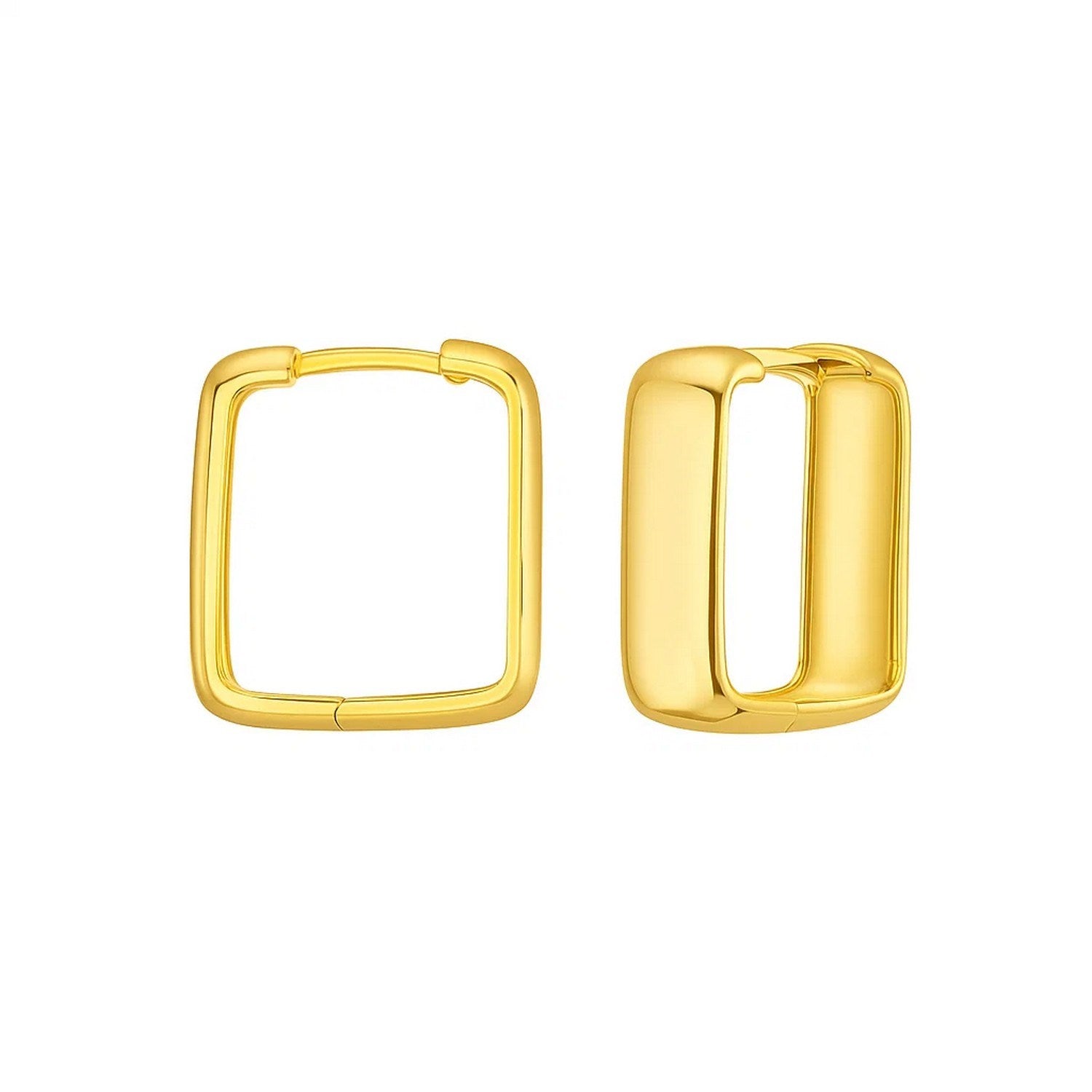 14 Yellow Square Hoop in 14K Yellow Gold